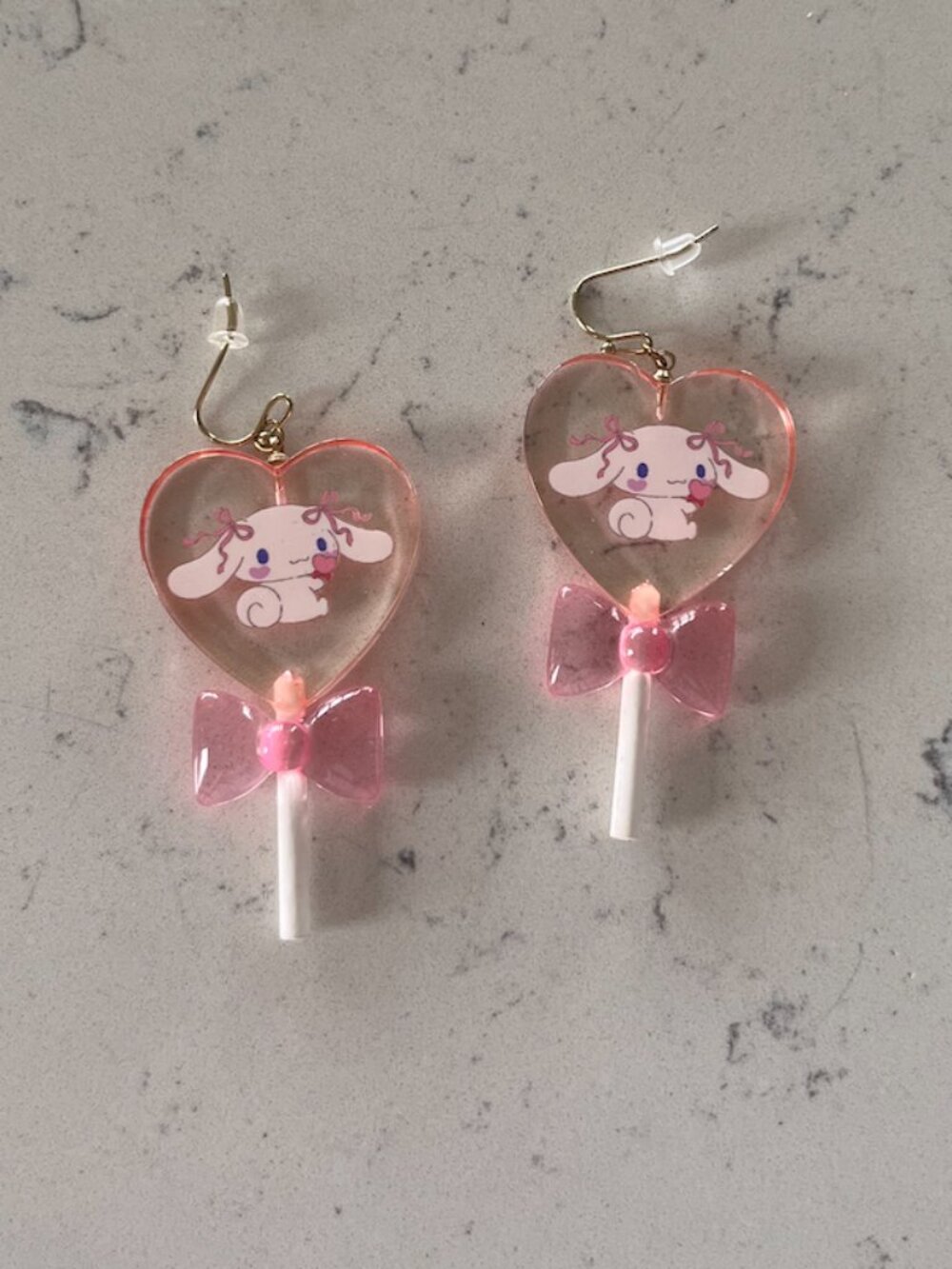 Kawaii Sanrio Cinnamoroll Heart Lollipop Earrings Hot Topic